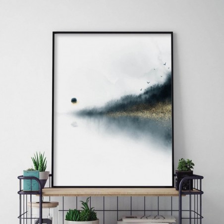 Set of 3 Blurry Lake Posters - Wall Art | Scandi Poster