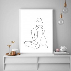 Plakat minimalistyczny "Siedząca kobieta"