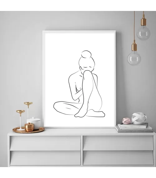 Plakat minimalistyczny "Siedząca kobieta"