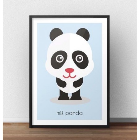 Pastelový plakát pro děti s obrázkem malého medvídka pandy