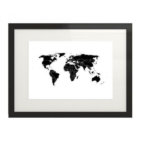 Plakat z mapą świata z zaznaczonymi państwami świata