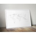 Plakat Mapa świata kontury państw