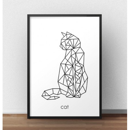 Poster with a geometric cat "Cat"