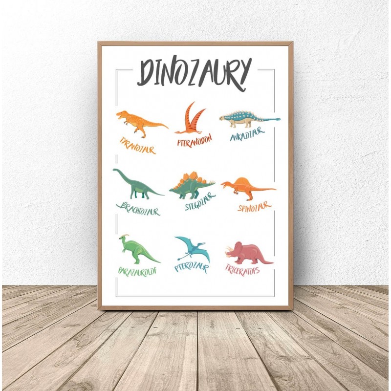 Plakat dla dzieci Dinozaury
