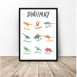 Plakat dla dzieci "Dinozaury"