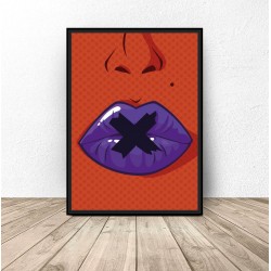 Plakat pop-art "Zamknięte usta"