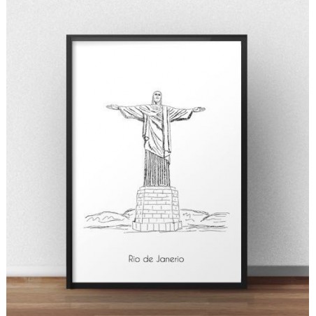Plakat z pomnikiem Chrystusa Odkupiciela w Rio de Janeiro