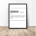 Plakat z napisem definicji słowa Sister