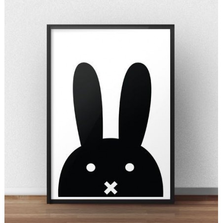 Scandinavian poster with a black rabbit