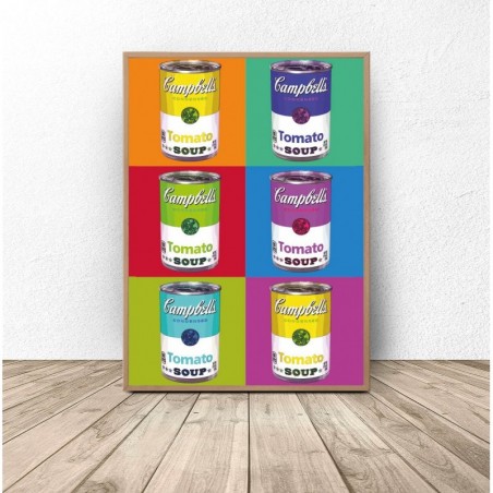 Pop art poster "Colorful Cans" by Warhol