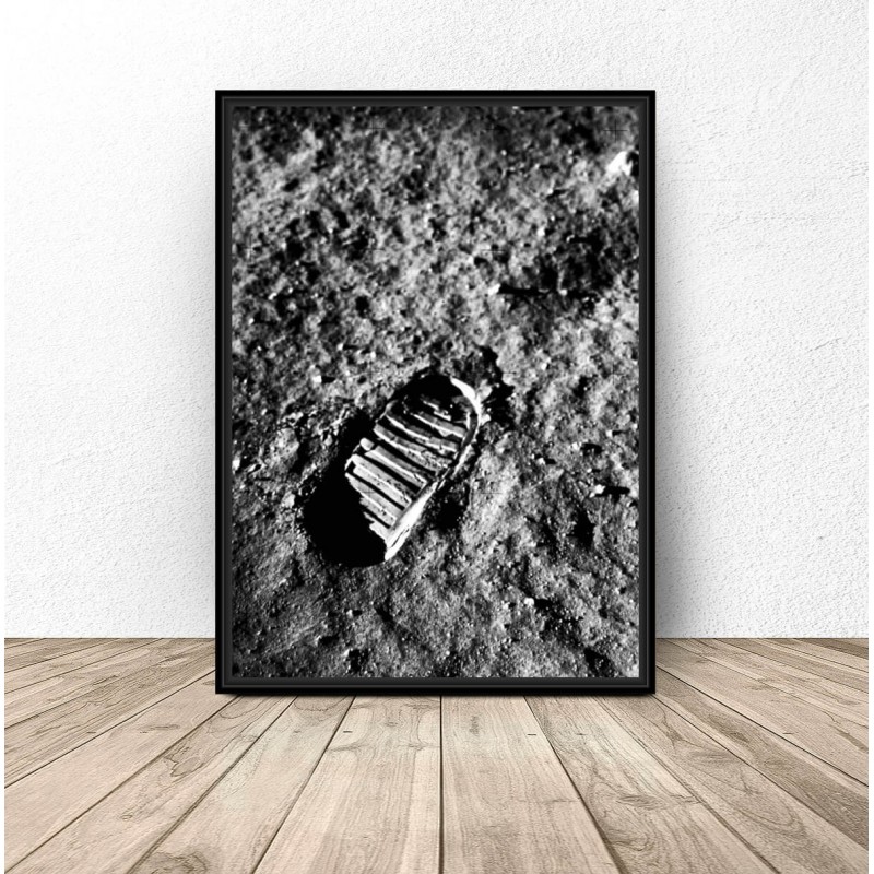 Plakat NASA Odcisk buta na księżycu