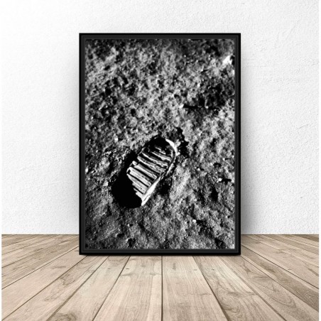 Plakat NASA "Odcisk buta na księżycu"
