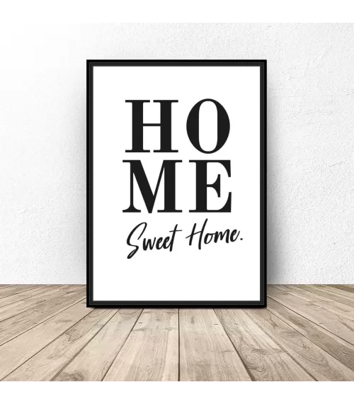 Minimalistyczny plakat z napisem "Sweet home"