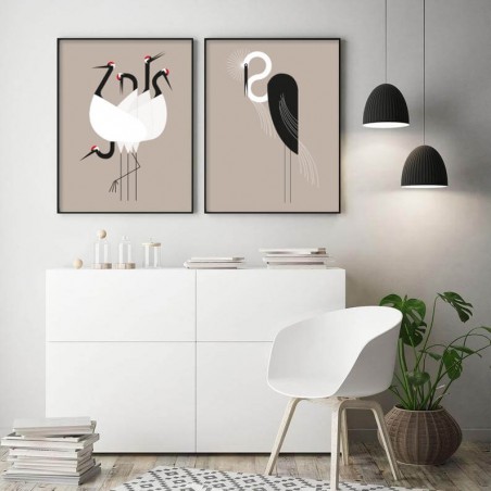 Set of Two Herons Posters - Wall Art | Scandi Poster