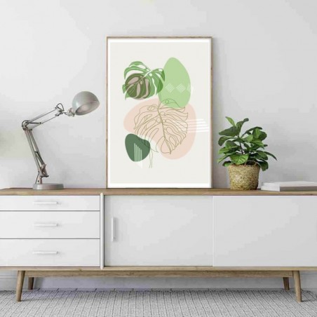 Poster with Monstera Composition - Wall Art | Scandi Poster
