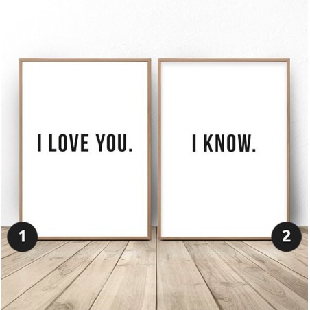 Zestaw Dwóch Plakatów I Love You I Know - Grafika na Ścianę | Scandi Poster
