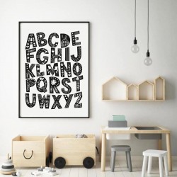Plakat dla dzieci "Wzorzysty alfabet"