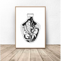 Plakat abstrakcyjny "Rybka w wazonie"