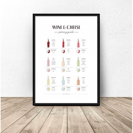Wine and Cheese Poster for the Kitchen - Wall Art | Scandi Poster