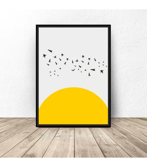 Plakat na ścianę "Ptaki nad słońcem"