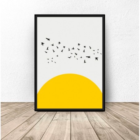Poster Birds over the Sun - Wall Art | Scandi Poster