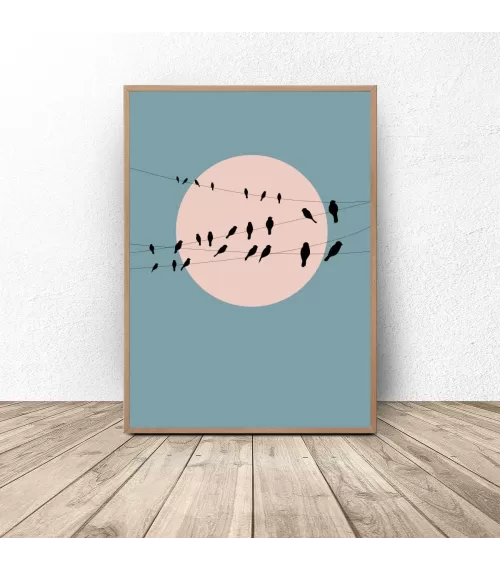 Zestaw dwóch plakatów "Księżyc z ptakami"
