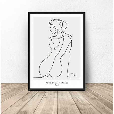 Plakat Jedna Linia "Kobiece Plecy" - Grafiki na Ścianę | Scandi Poster