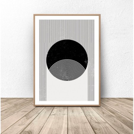 Plakat Abstrakcyjny na Ścianę "Koło w pasach" - Grafiki od 39zł! Sklep Internetowy | Scandi Poster