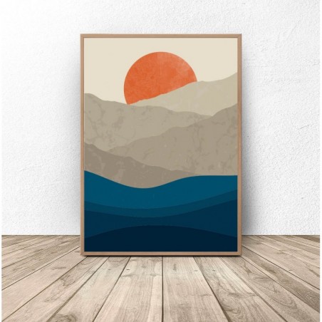 Zestaw dwóch plakatów"Zachód słońca w górach"