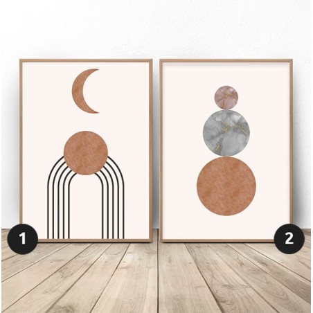 Zestaw Dwóch Plakatów Abstrakcyjno-Geometrycznych - Grafiki od 39zł! Sklep Internetowy | Scandi Poster
