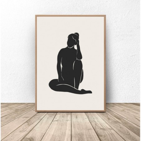 Minimalist poster "Woman in the shadow" - Graphics from PLN 39! Online Store | Scandi Poster