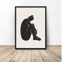Plakat minimalistyczny Kobieta siedząca bokiem