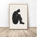 Plakat minimalistyczny Kobieta siedząca bokiem 2