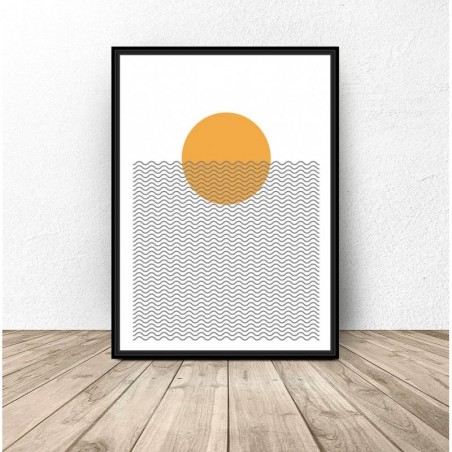 Plakat abstrakcyjny na ścianę "Słońce na plaży" - Grafiki od 39zł! Sklep Internetowy | Scandi Poster