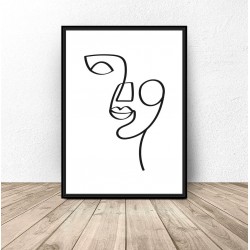 Plakat w stylu Picasso "Jednoliniowa twarz"