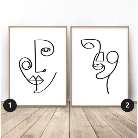 Set of Two Posters with Faces in Picasso Style - Graphics from PLN 39! Online Store | Scandi Poster