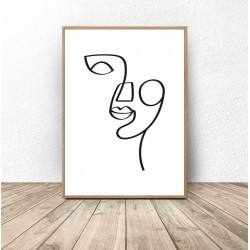 Zestaw dwóch plakatów z twarzami w stylu Picasso