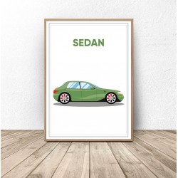 Plakat z samochodem "Sedan"