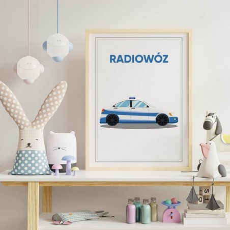 Plakat z Samochodem "Radiowóz" - Grafiki od 39zł! Sklep Internetowy | Scandi Poster