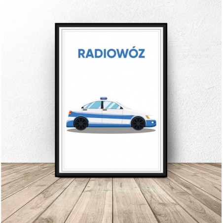 Plakat z Samochodem "Radiowóz" - Grafiki od 39zł! Sklep Internetowy | Scandi Poster