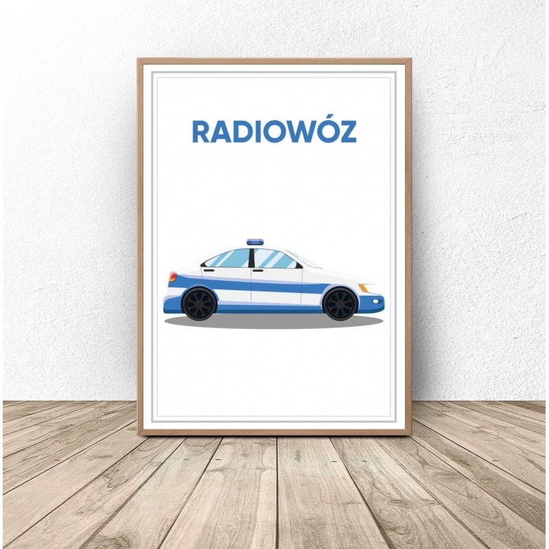 Plakat z samochodem Radiowóz