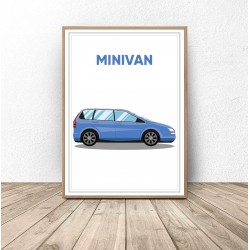 Plakat z samochodem "Minivan"