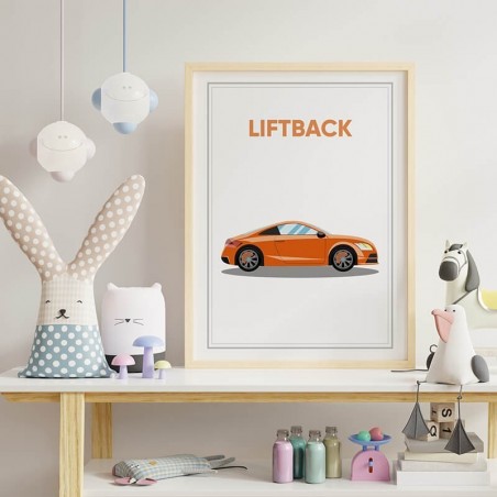 Plakat z samochodem "Liftback"