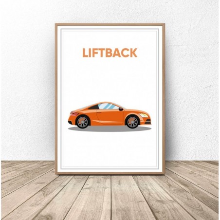 Plakat z samochodem "Liftback"