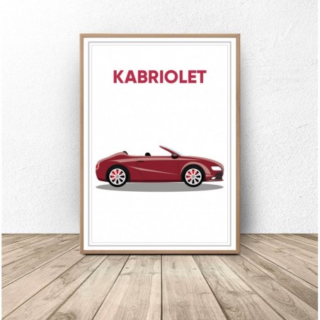 Plakat z samochodem "Kabriolet"