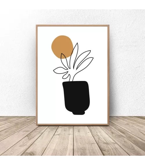 Plakat abstrakcyjny "Roślina w donicy"