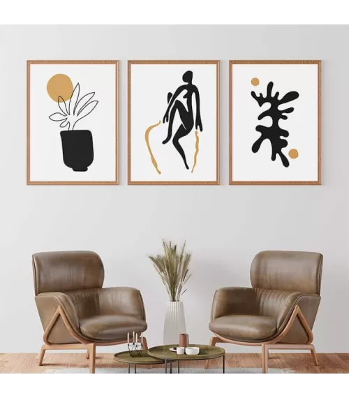 Zestaw 3 plakatów w stylu Matisse