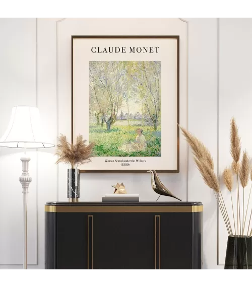 Plakat "Kobieta siedząca pod wierzbą" Claude Monet