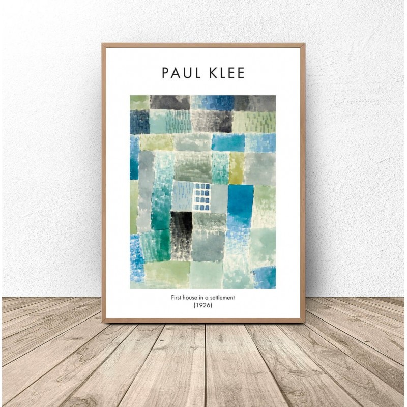 Plakat reprodukcja First House in a Settlement Paul Klee