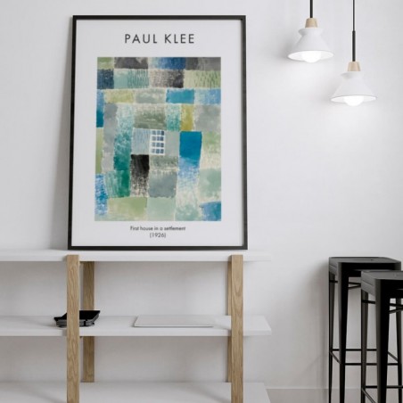Plakat reprodukcja "First House in a Settlement" Paul Klee